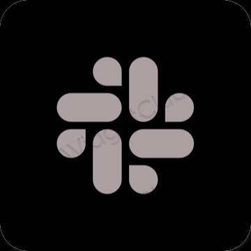 Estético negro Slack iconos de aplicaciones