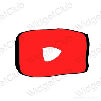 Esthétique rouge Youtube icônes d'application
