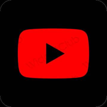 Estetyka czerwony Youtube ikony aplikacji