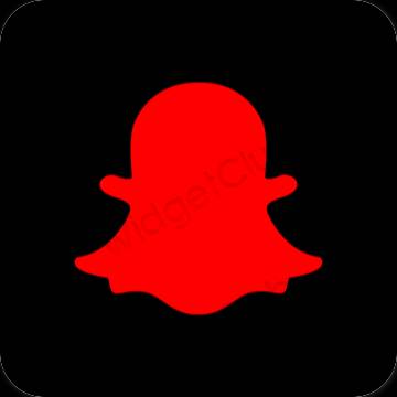 Estético Preto snapchat ícones de aplicativos