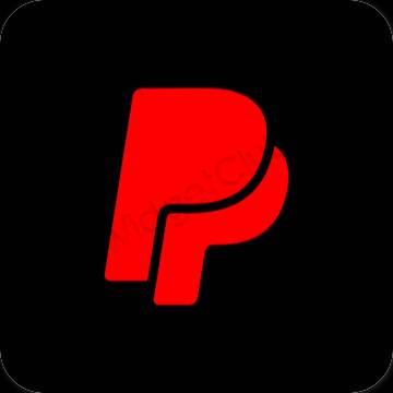 Aesthetic black Paypal app icons