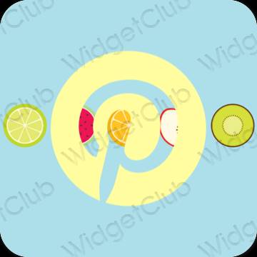 Estetisk pastellblå Pinterest app ikoner