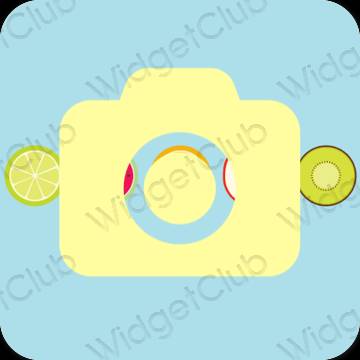Stijlvol pastelblauw Camera app-pictogrammen