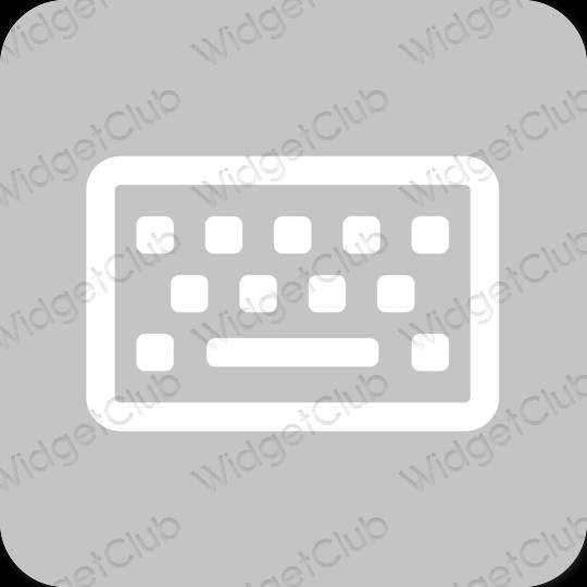 Aesthetic gray Simeji app icons