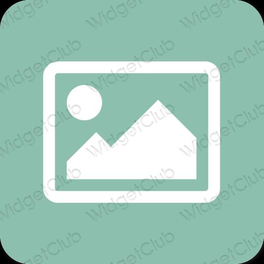 Estetisk pastellblå Photos app ikoner