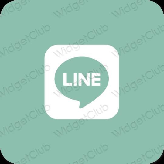 Estetický pastelově modrá LINE ikony aplikací