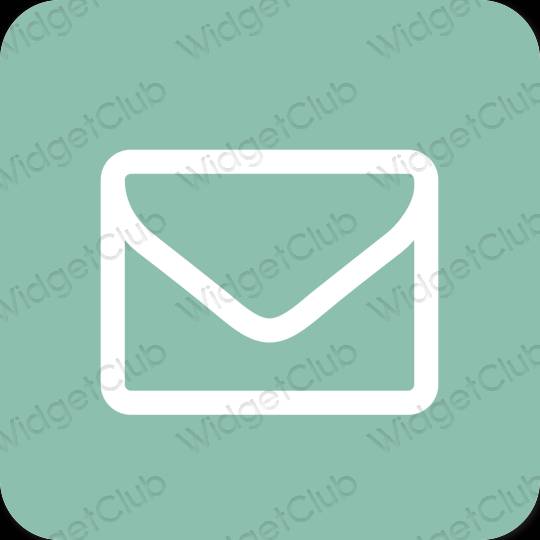 Estetyka pastelowy niebieski Mail ikony aplikacji