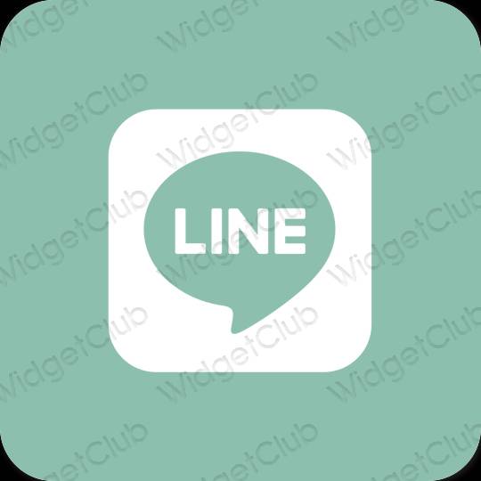 Esztétika pasztell kék LINE alkalmazás ikonok