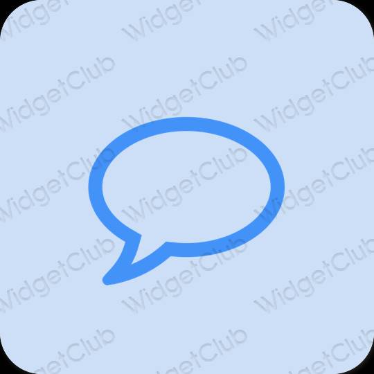 Estetické pastelovo modrá Messages ikony aplikácií