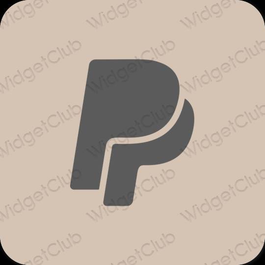 Estetické béžová Paypal ikony aplikácií