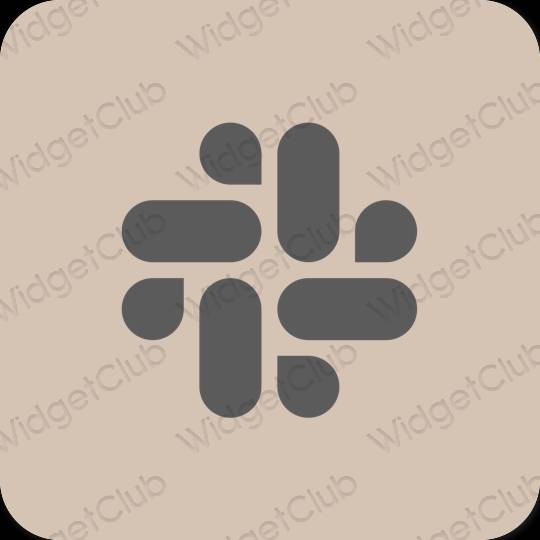 Aesthetic beige Slack app icons