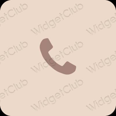 Estetický béžový Phone ikony aplikací