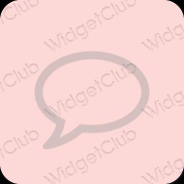 Estetisk pastell rosa Messages app ikoner