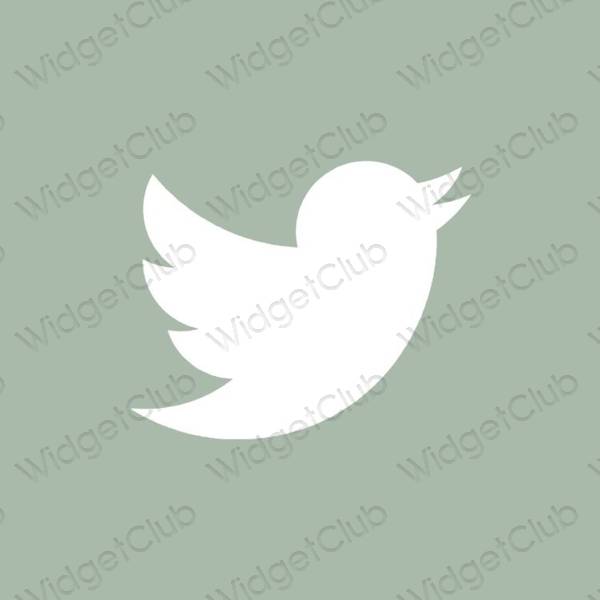 Estetický zelená Twitter ikony aplikací