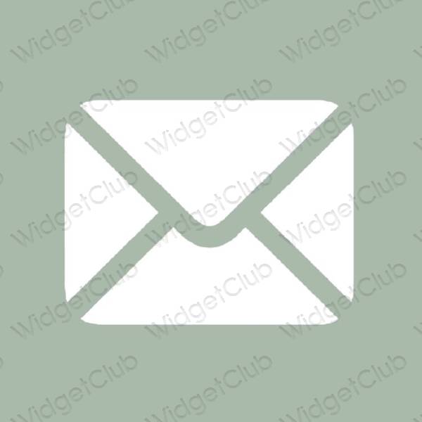 Thẩm mỹ màu xanh lá Mail biểu tượng ứng dụng