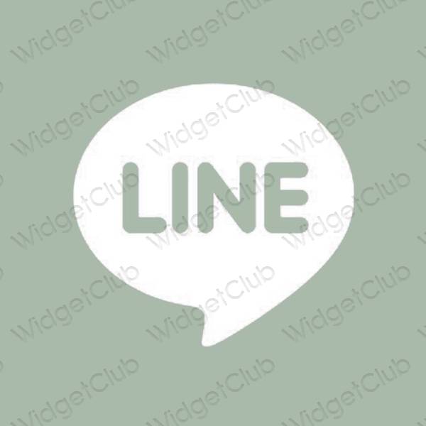 Esteetiline roheline LINE rakenduste ikoonid
