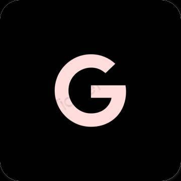 Esthétique noir Google icônes d'application