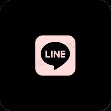 زیبایی شناسی سیاه LINE آیکون های برنامه