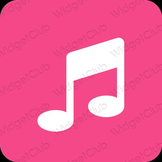 эстетический неоновый розовый Apple Music значки приложений