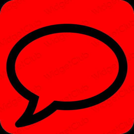 미적인 빨간색 Messages 앱 아이콘