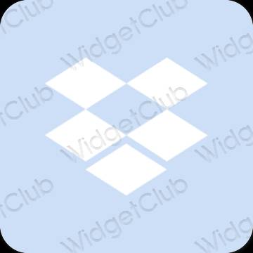 Æstetisk pastel blå Dropbox app ikoner