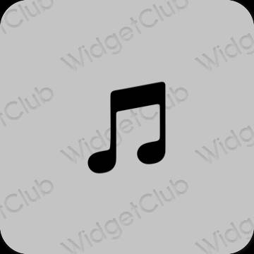 Estetyka szary Apple Music ikony aplikacji