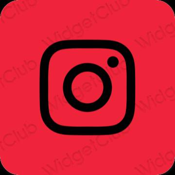 Aesthetic neon pink Instagram app icons