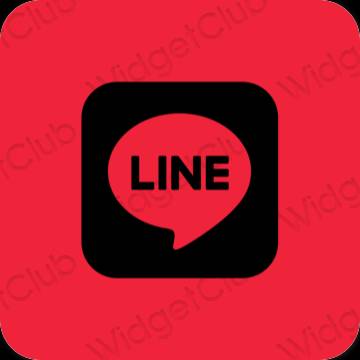 Aesthetic neon pink LINE app icons