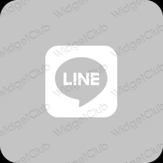 Estetický šedá LINE ikony aplikací