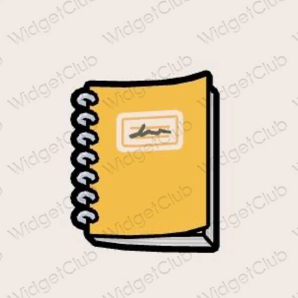 Ესთეტიური კრემისფერი Notes აპლიკაციის ხატები