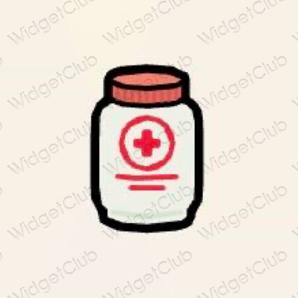 ესთეტიკური Apple Health აპლიკაციის ხატები