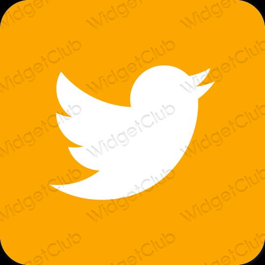 эстетический апельсин Twitter значки приложений