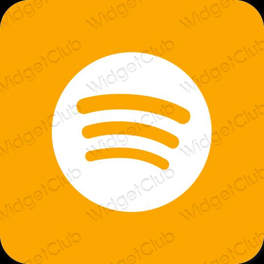Estetinis oranžinė Spotify programėlių piktogramos