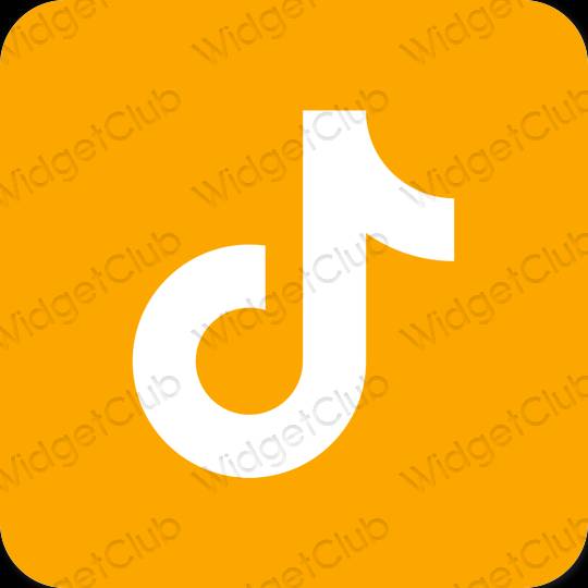 Aesthetic orange TikTok app icons