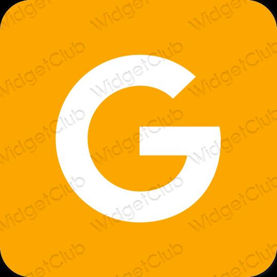 Æstetisk orange Google app ikoner