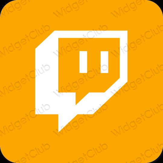 Esthétique orange Twitch icônes d'application