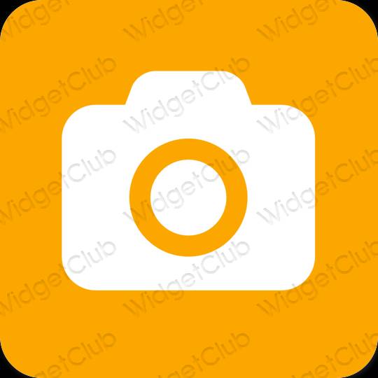 Estetický oranžový Camera ikony aplikací