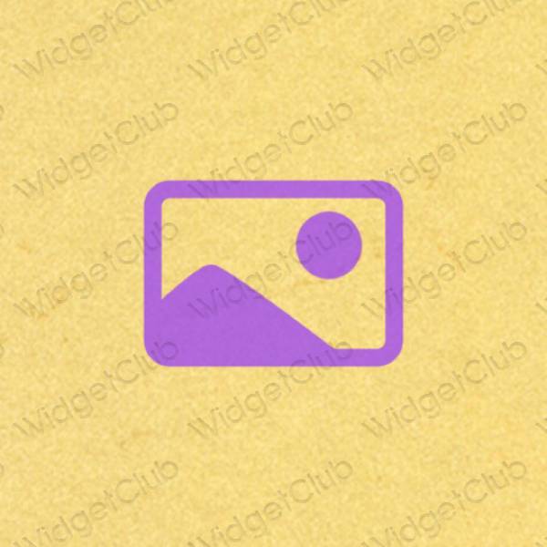 Aesthetic yellow Photos app icons