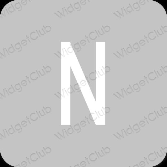 Estetico grigio Netflix icone dell'app