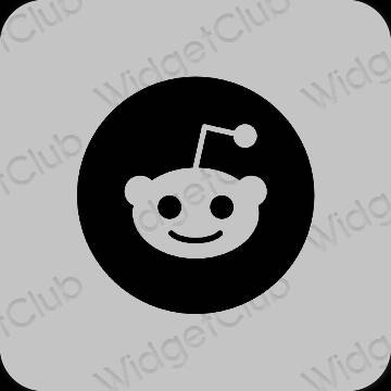 Estético cinzento Reddit ícones de aplicativos
