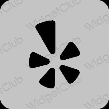 Estetyka szary Yelp ikony aplikacji