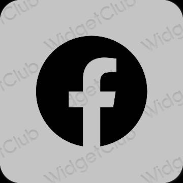 Estetsko siva Facebook ikone aplikacij