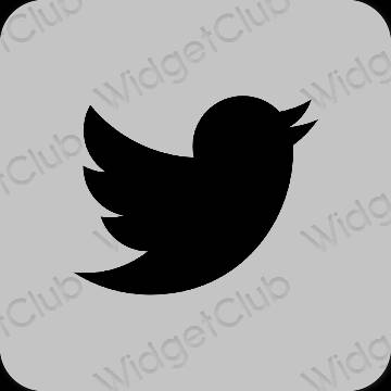 Estetické sivá Twitter ikony aplikácií