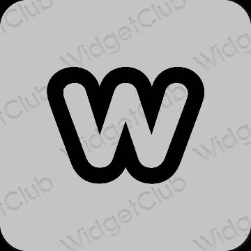 Естетичен сиво Weebly икони на приложения