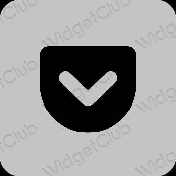 Estético cinzento Pocket ícones de aplicativos