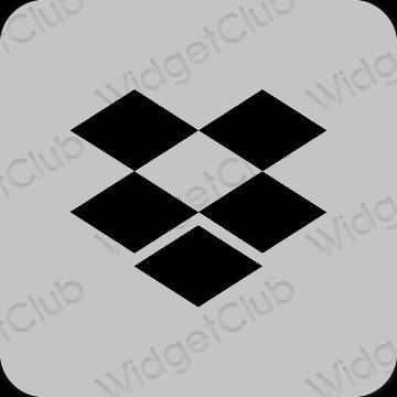 Æstetisk grå Dropbox app ikoner
