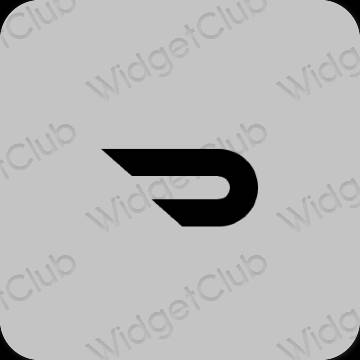 Estetický šedá Doordash ikony aplikací
