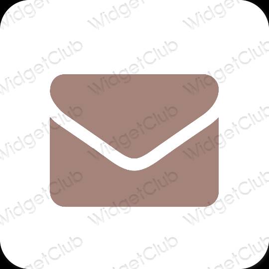 Esteettinen ruskea Mail sovelluskuvakkeet