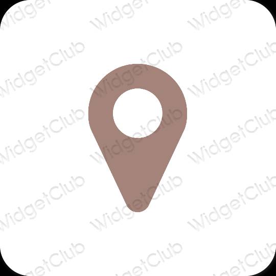 Esthetische Google Map app-pictogrammen