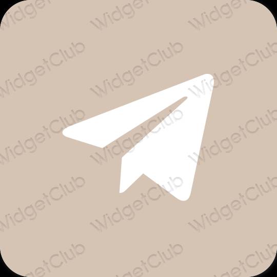 Estetik bej Telegram uygulama simgeleri